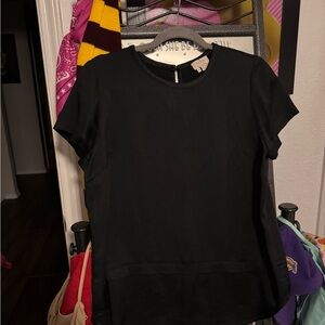 Kate Spade Black Short Sleeve silk Top size 8 good condition